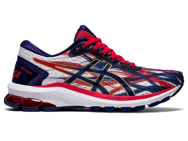 Asics Hardloopschoenen Dames, GT-1000 Wit/Blauw - Asics Sales | B8913627-NW